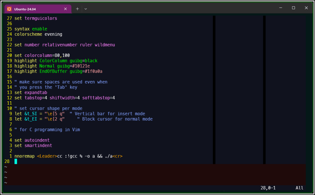 'evening' color scheme modded
